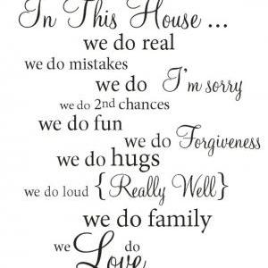 IN THIS HOUSE Wall Words Vinyl Decal Rules Quote - Wall Decor Lettering ...