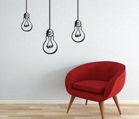 Wall Decal Bulbs hanging lights bulb decal vinyl wall sticker for any rooms modern decor
