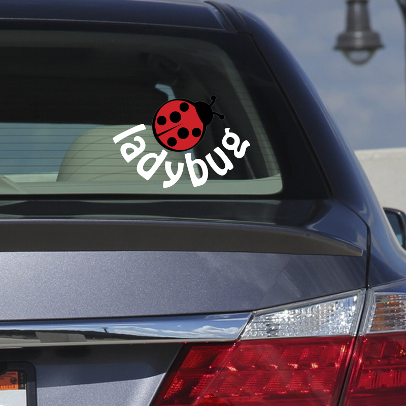 Car Vinyl Sticker LadyBug, Cute Decals For Cars, Windows